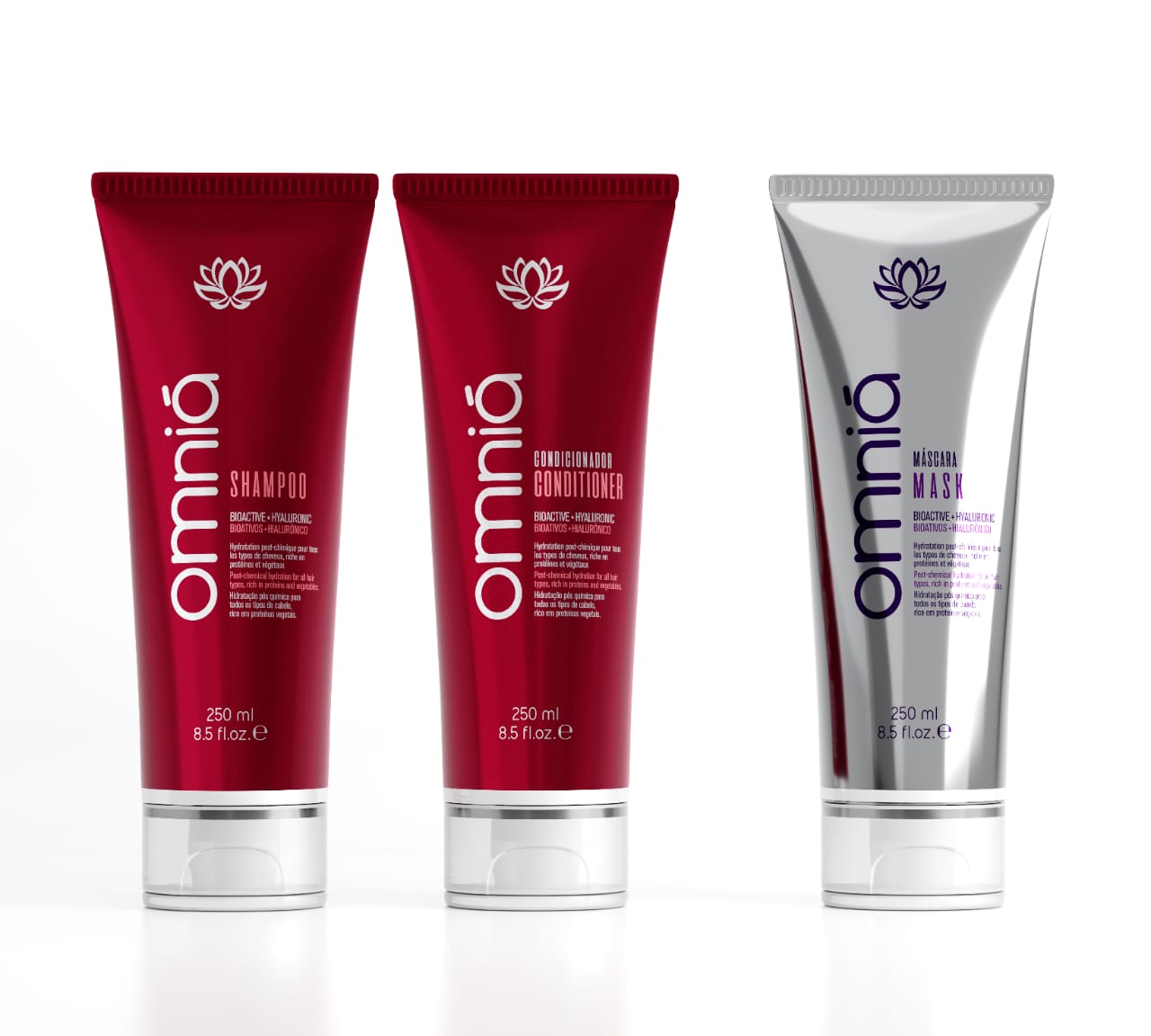 Kit OMNIA Champú+Acondicionador+Mascarilla FRUITS ROUGES 3x250ML